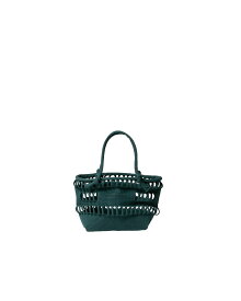 【正規取扱店】beautiful people konbu knit shopping busket bag S dark green (ビューティフルピープル)