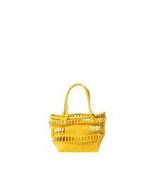 【正規取扱店】beautiful people konbu knit shopping busket bag S yellow (ビューティフルピープル)