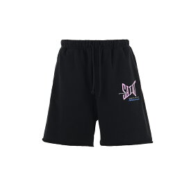 SAINT Mxxxxxx セント マイケル SM-HR8-0000-059/SWEAT SHORTS/RIBON SAINT/BLK SAINT MICHAEL