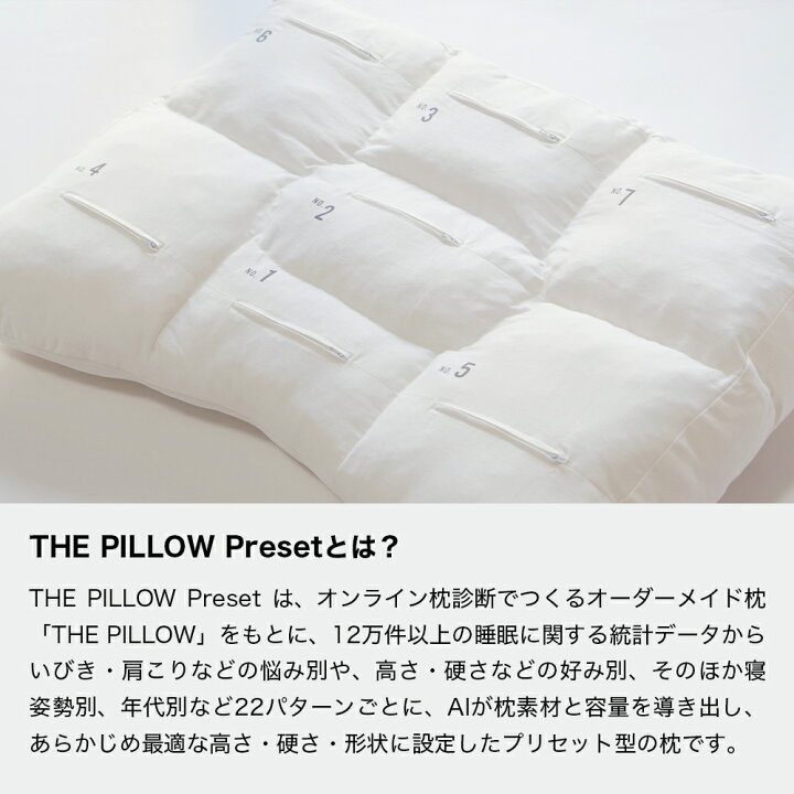 楽天市場】仰向け寝を好む人向け枕 THE PILLOW Preset 06 Aomuke 