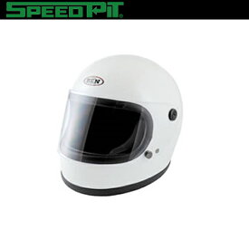 TNK工業 SPEEDPIT フルフェイスヘルメット BEN'60 B-60 ホワイト シングルカラー フリーサイズ（58～59cm） SG規格適合 バイク用品