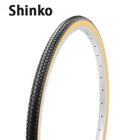 27インチ 自転車タイヤ SR078 27×1-3/8 W/O ブラック/ベージュ Deming L/L スタンダードタイヤ Shinko（シンコー）