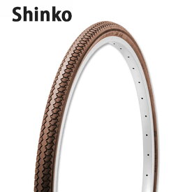 27インチ 自転車タイヤ SR078 27×1-3/8 W/O ブラウン Deming L/L スタンダードタイヤ Shinko（シンコー）