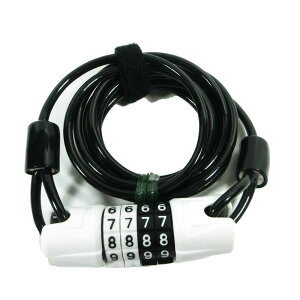 J&C ポケッタブルダブルワイヤー錠/JC-062W ブラック(JC-062WBK) ワイヤー錠 ダイヤル 自転車