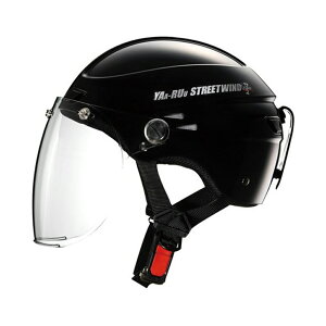 TNK工業 SPEEDPIT ヤールー ハーフヘルメット STR-Z JT ソリッドブラック フリーサイズ(58〜59cm) ライトスモークシールド標準装備 SG規格適合 バイク用品