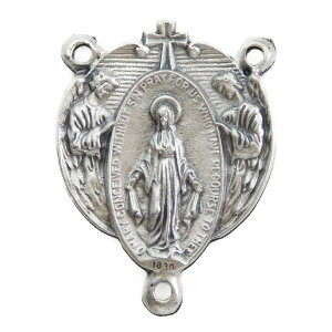 不思議のメダイを囲む天使 ロザリオ センターパーツ L イタリア製