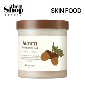 SKINFOOD スキンフード (どんぐり毛穴パッド)ポアペプチドパッド 60枚 Acorn Pore Peptide Pad トナーパッド 毛穴パッド 毛穴ケア たるんだ肌 肌弾力 毛穴収縮 角質ケア 化粧水 スキンケア 韓国コスメ