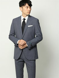 【アウトレット価格】※スーツ メンズ ツーパンツ 2つボタン マイクロチェック FIT CH14 春夏用 ブルー スーツスクエア ザ・スーツカンパニー