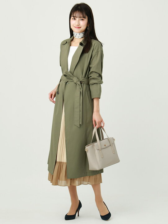 楽天市場 10 Off ポイント2倍 Littlechic ハイツイストコットンツイル マキシダブルトレンチコート 通年用 カーキ ホワイト ザ スーツカンパニー レディース The Suit Company Outlet