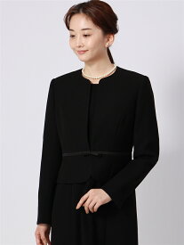 【当店限定価格30%OFF】ジャケット ノーカラー ブラックフォーマル 喪服 礼服 ウォッシャブル 洗える 無地 リボン付き destyle ブラック 黒無地 ザ・スーツカンパニー スーツスクエア レディーススーツ