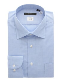 【4点で25％OFF】ワイシャツ メンズ 長袖 形態安定 RENU ワイドカラー 織柄 BASIC ドレスシャツ ビジネスシャツ ブルー ザ・スーツカンパニー スーツスクエア