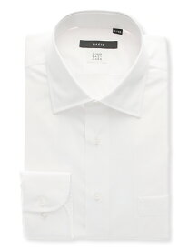 【4点で25％OFF】ワイシャツ メンズ 長袖 形態安定 COOL MAX ワイドカラー 織柄 BASIC ドレスシャツ ビジネスシャツ ホワイト 白 スーツスクエア ザ・スーツカンパニー