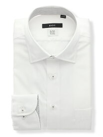 【4点で35％OFF】ワイシャツ メンズ 長袖 形態安定 再生繊維 ワイドカラー 織柄 BASIC ドレスシャツ ビジネスシャツ ホワイト スーツスクエア ザ・スーツカンパニー