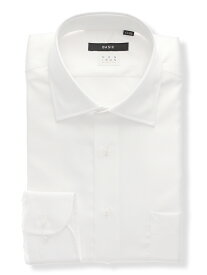 【4点で25％OFF】ワイシャツ メンズ 長袖 形態安定 形態安定 ストレッチ ワイドカラー 織柄 BASIC ドレスシャツ ホワイト 白 ザ・スーツカンパニー スーツスクエア