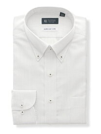 ワイシャツ 長袖 形態安定 COOL MAX ボタンダウンカラー 織柄 BASIC ドレスシャツ グレー スーツスクエア