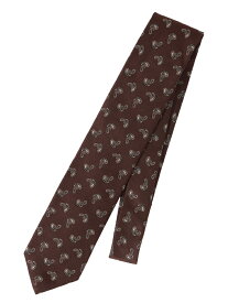 ネクタイ JAPAN MADE 絹鳴り シルク ペイズリー×織柄 ブラウン系 スーツスクエア