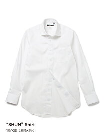 【4点で35％OFF】SHUNシャツ ワイシャツ メンズ 長袖 形態安定 ストレッチ ホリゾンタルカラー 無地 白 ビジネス フレッシャーズ リクルート ザ・スーツカンパニー スーツスクエア