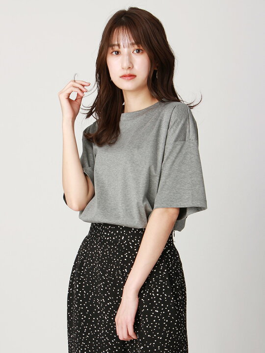 楽天市場 Enjoy Summer 特別価格 Destyle ウォッシャブル シルケットスムース クルーネック半袖tシャツ グレー ホワイト ザ スーツカンパニー レディース The Suit Company Outlet