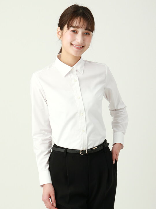 楽天市場 期間限定10 Off Soil Release Easy Care Blouse レギュラーカラー 無地 ホワイト ホワイト ザ スーツカンパニー レディース The Suit Company Outlet