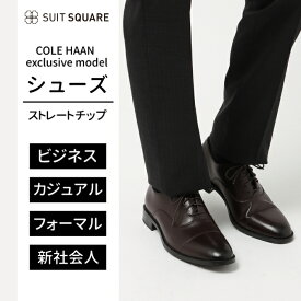 COLE HAAN コールハーン ビジネスシューズ カーフレザー ストレートチップ オックスフォード ブラウン 茶 本革 スーツスクエア ザ・スーツカンパニー