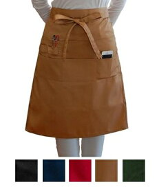 カフェエプロン/多機能ポケット付き前掛けツイル58cm丈/ワークエプロン/ギャルソンエプロン/ソムリエエプロン/サロンエプロン/保育士エプロン/男性用/女性用 おしゃれ かわいい レディース メンズ スタッフ用 業務用 女性用 スタッフエプロン スタッフ用 制服 業務用 前掛け
