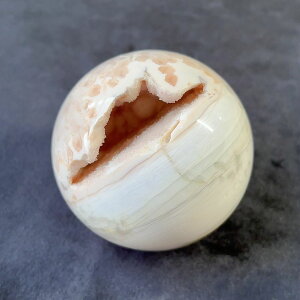 天然石 レア! 希少 ピンク ジオード アゲート メノウ キラキラ 瑪瑙 75.5mm