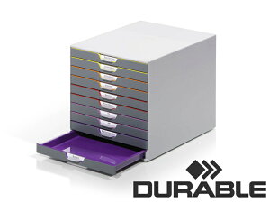 DURABLE VARICOLOR 10 デュラブル バリカラー A4 縦型 レターケース 10段 おしゃれ オフィス用品 書類整理 ヨーロッパ ドイツ 引出し 卓上 ザウィンド 海外 ブランド 可愛い スタイリッシュ シンプル