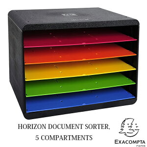 EXACOMPTA GOUR^ hLg ^ \[^[ 5i yubN/}`J[z [bp ސ pi  J^OX^h ubNGh HORIZON DOCUMENT SORTER, 5 COMPARTMENTS