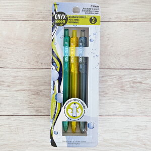 ONYX+GREEN オニキス+グリーン リサイクルペット 0.7mm シャープペンシル【3色セット組】 おしゃれ 文房具 文具 カナダ サステイナブル エシカル エコ 環境 シャーペン プレゼント ザウィンド