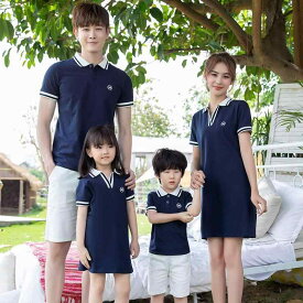 キッズ ジュニア 子供 半袖 ゴルフ ウェア ユニフォーム ショート パンツ ネイビー 通気性 スポーツ ドレス 親子 メンズ レディース 大人 男の子 女の子