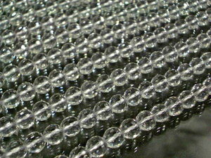 天然石ビーズ水晶丸玉128面カット 8mm・1連40cm 50個前後