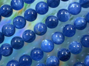 天然石ビーズカイヤナイト丸玉10mm・1連約40cm 40個前後
