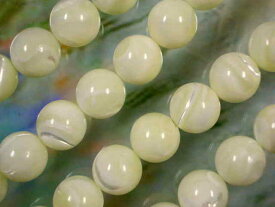 天然石ビーズマザーオブパール 白蝶貝丸玉12mm・1連約40cm 34個前後