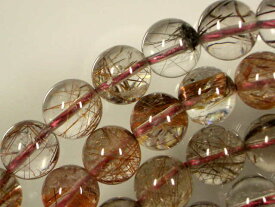 ブラウンルチルクオーツ丸玉10mm No.1のオーダー ブレスレット「完成品」