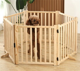 木製ペットゲート家用自立式ドッグゲート 戸口/階段/木製ペット用家具ドッグフェンス 折り式バリア ペットゲート ペット サークル ペットフェンス 置くだけ 犬 柵 犬 ゲート木製 折りたたみ 中小型 犬 猫 脱走防止ペットガード 飛び出し防止 多頭飼い 室内 階段