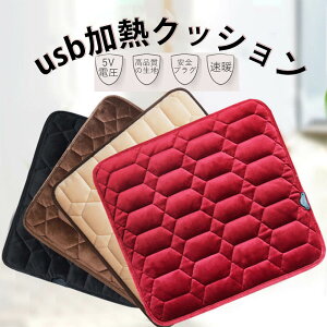 お買い物マラソン【P5倍】座布団 冬新発売 車シート加熱クッション 椅子USBポート クッション オフィス暖房クッション usb電気加熱クッション 5V安全フワフワマット オフィスシート 電気暖房