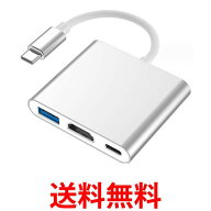 変換ケーブル HDMI Type-C タイプC 変換アダプター iPhone15対応 シルバー 3in1 4K 耐久 (管理S) 送料無…
