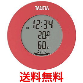 タニタ TT-585 PK ピンク 温湿度計 温度 湿度 デジタル 時計付き 卓上 マグネット TANITA 送料無料 【SK12536】