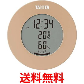 タニタ 温湿度計 時計 温度 湿度 デジタル 卓上 マグネット ライトブラウン TT-585 BR 送料無料 【SG74303】