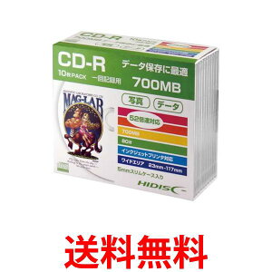 C HIDISC CD-R f[^p 700MB 52{Ή 5mmSlimP[X zCg Chv^u HDCR80GP10SC 10pbN  ySG95343z