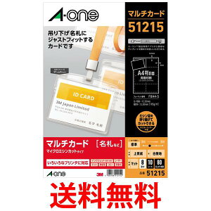エーワン マルチカード 吊り下げ名札 8面 80枚分 51215 送料無料 【SG98009】
