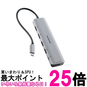 �G���R�� DST-M060BPSV Type-C �n�u �h�b�L���O�X�e�[�V���� 6-in-1 �V���o�[ ELECOM �������� �ySK01012�z