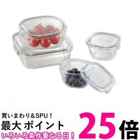 イワキ PCPRN4GY21 パック&レンジ 耐熱ガラス 角型 4点セット クールグレー 保存容器 iwaki 送料無料 【SK01513】