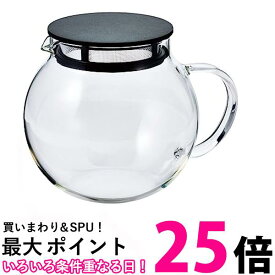 ハリオ JPL-60-B ジャンピングリーフポット ブラック 600ml 日本製 HARIO ティーポット 丸型 食洗機対応 フィルター付き 送料無料 【SK05081】