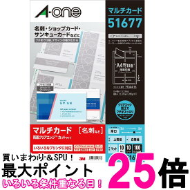 エーワン 51677 マルチカード A4 両面厚口 フチまで印刷 10面×10シート 名刺用紙 送料無料 【SK05375】