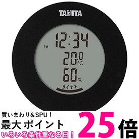 タニタ TT-585 BK ブラック 温湿度計 温度 湿度 デジタル 時計付き 卓上 マグネット TANITA 送料無料 【SK12537】