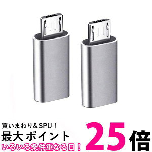 2�Z�b�g micro usb type-c �ϊ��A�_�v�^ type-c to �}�C�N��usb �[�d �ϊ� �R�l�N�^ �V���o�[ ((S (�Ǘ�S) �������� �ySK24605�z