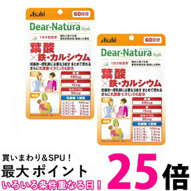 2個セット アサヒ ディアナチュラスタイル 葉酸×鉄・カルシウム 120粒 60日分 送料無料 【SK25632】