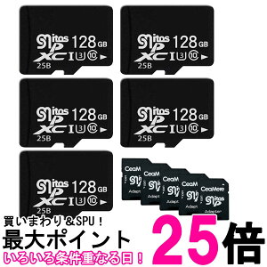 microsd 128GB class10 U3 5�Z�b�g ���� SD�J�[�h�ϊ��A�_�v�^�t�� �}�C�N��SD�J�[�h �����]�� ���ϋv�� ((S �������� �ySK25825�z