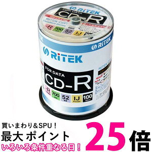 RiTEK CD-R700WPX100CK C f[^p CD-R 700MB L^ v^u 52{ 100  ySG98118z